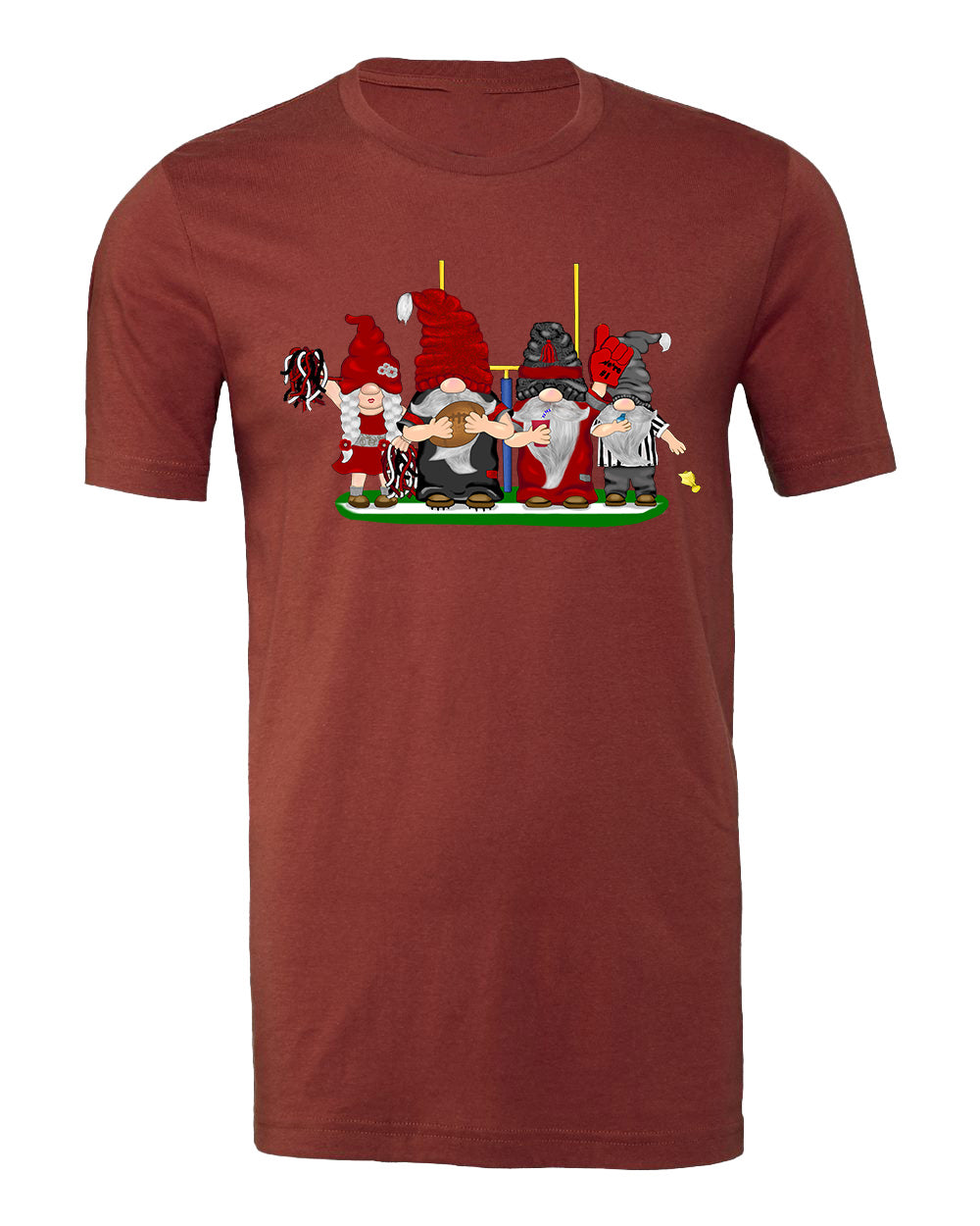 Red & Silver Football Gnomes on Men's T-shirt (similar to Atlanta)