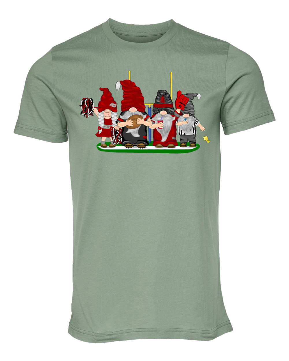 Red & Silver Football Gnomes on Men's T-shirt (similar to Atlanta)