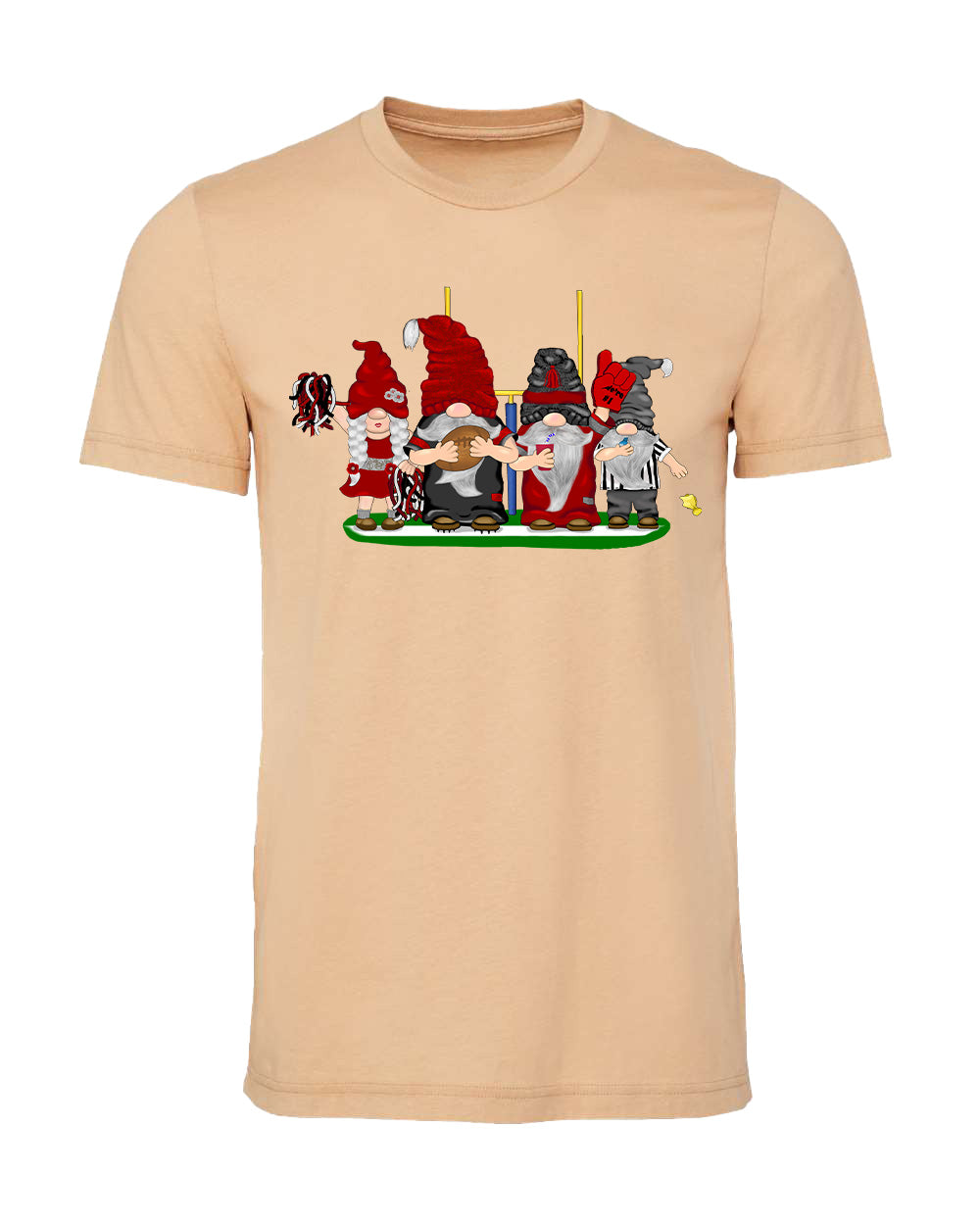 Red & Silver Football Gnomes on Men's T-shirt (similar to Atlanta)