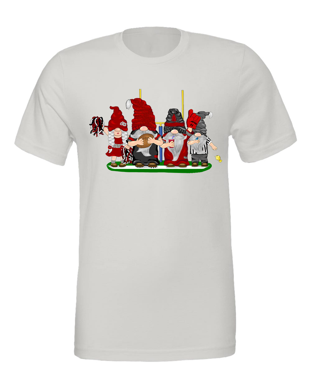 Red & Silver Football Gnomes on Men's T-shirt (similar to Atlanta)