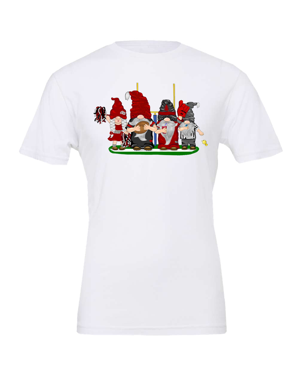 Red & Silver Football Gnomes on Men's T-shirt (similar to Atlanta)