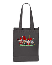 Load image into Gallery viewer, Red &amp; Silver Football Gnomes  (similar to Atlanta) on Gusset Tote
