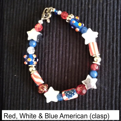 Red white blue American (clasp)