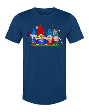 Load image into Gallery viewer, Steel Blue &amp; Red Football Gnomes on Men&#39;s T-shirt (similar to Houston)

