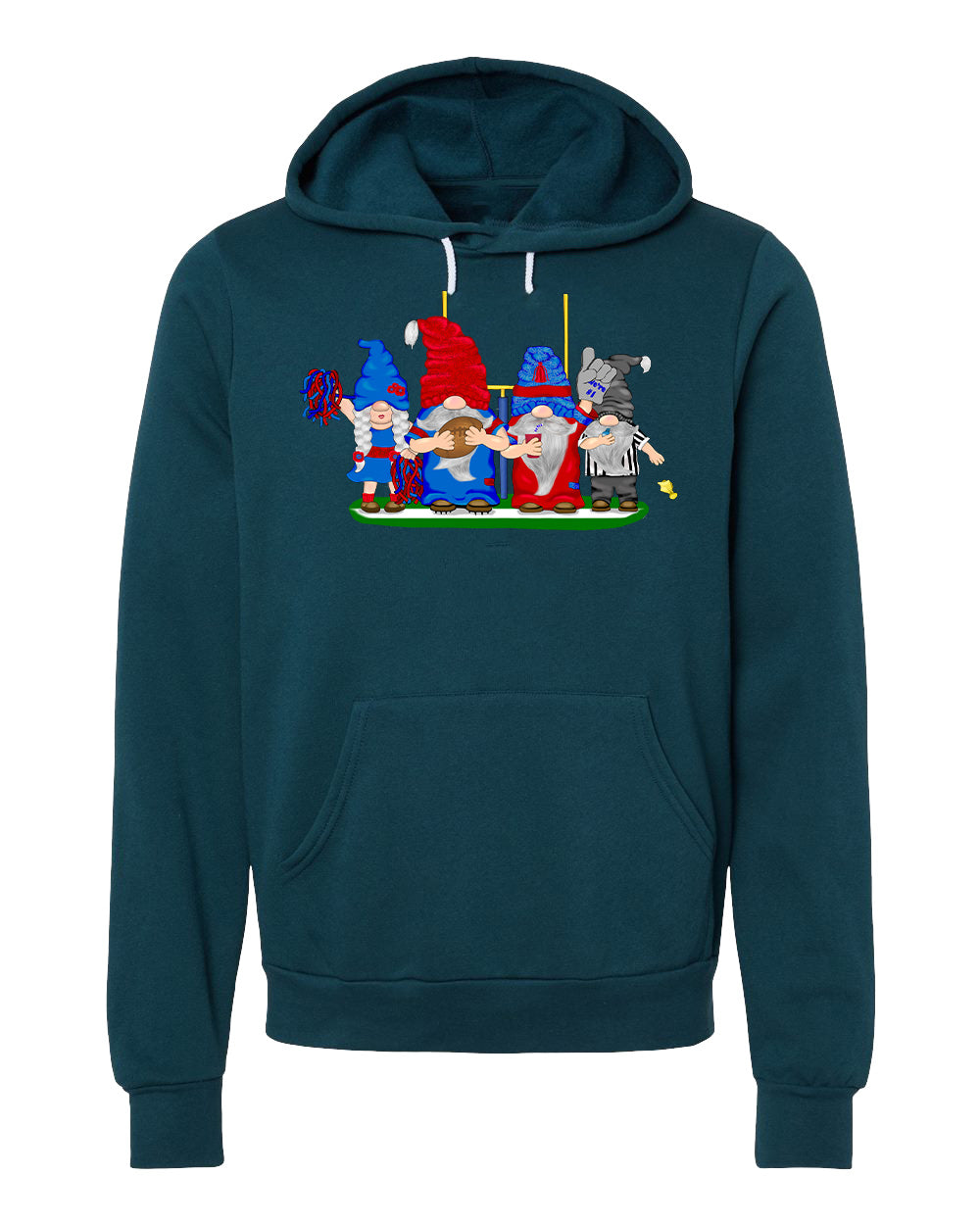 Steel Blue & Red Football Gnomes (similar to Houston) on Hoodie