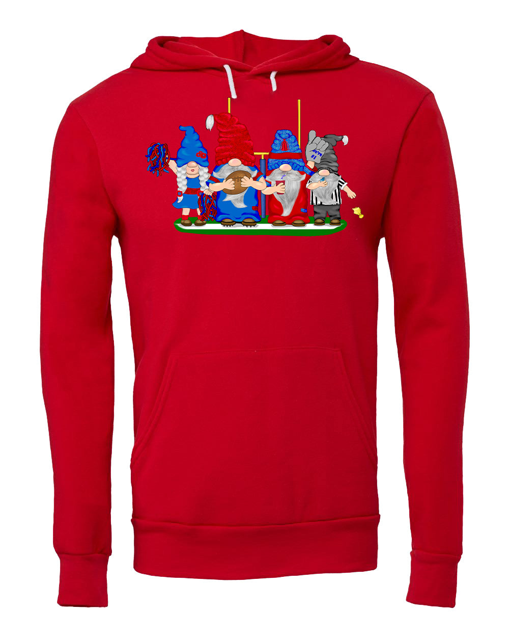 Steel Blue & Red Football Gnomes (similar to Houston) on Hoodie