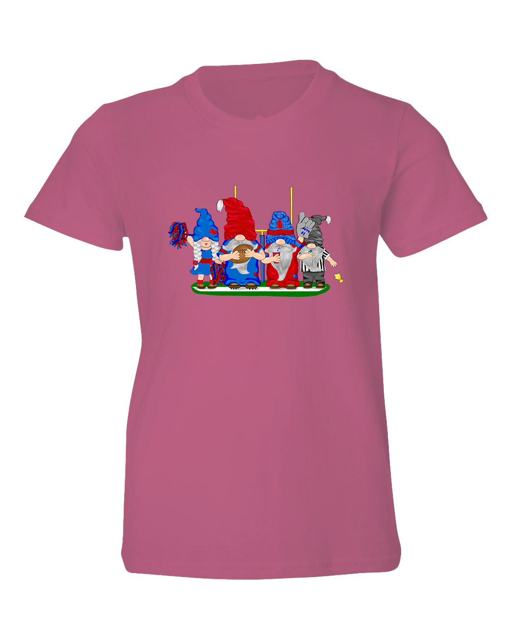 Steel Blue & Red Football Gnomes  (similar to Houston) on Kids T-shirt