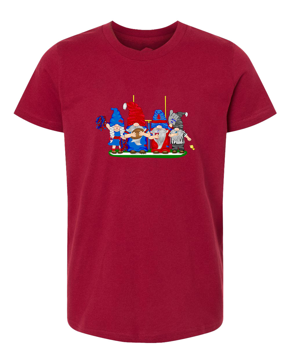 Steel Blue & Red Football Gnomes  (similar to Houston) on Kids T-shirt