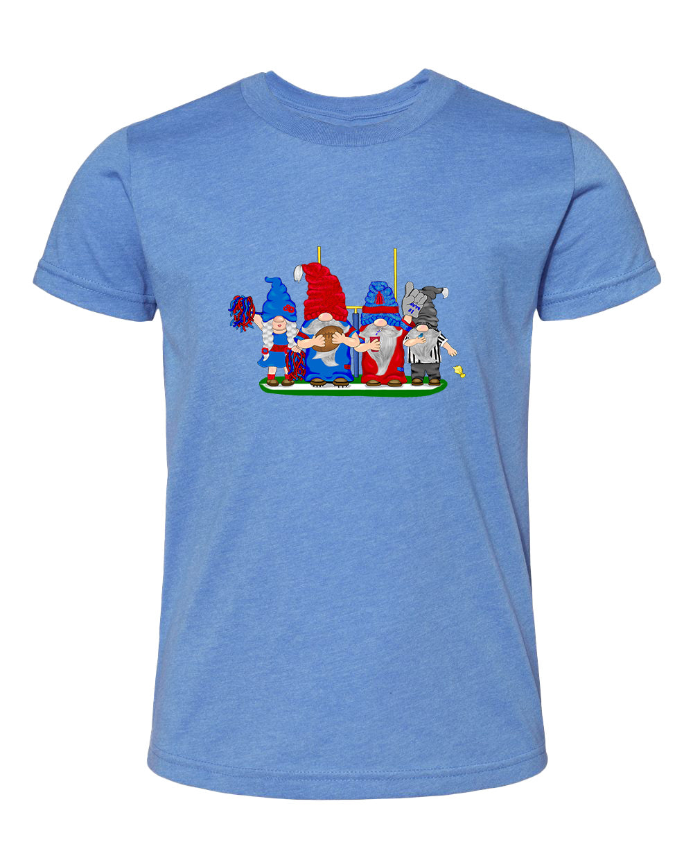 Steel Blue & Red Football Gnomes  (similar to Houston) on Kids T-shirt