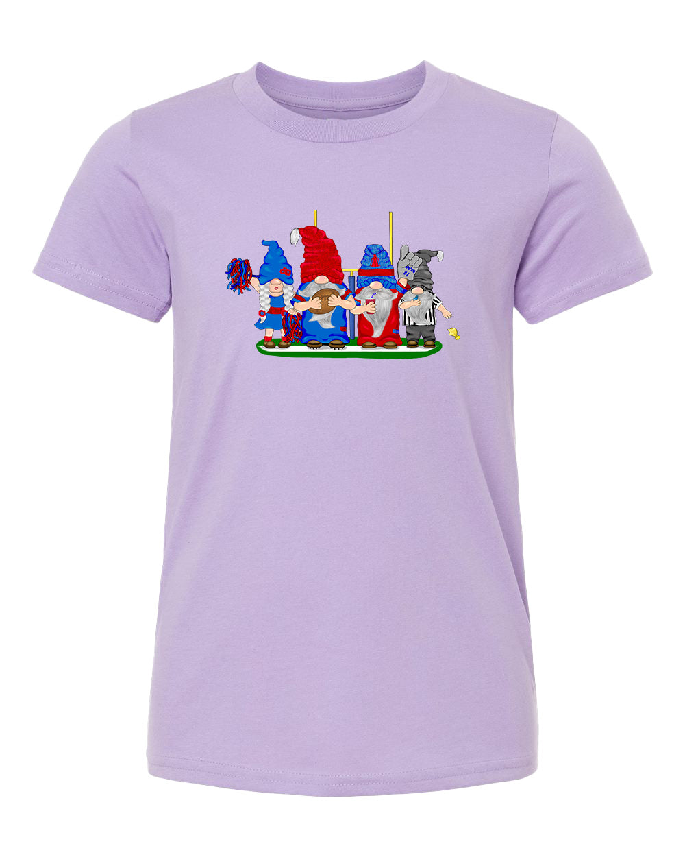 Steel Blue & Red Football Gnomes  (similar to Houston) on Kids T-shirt