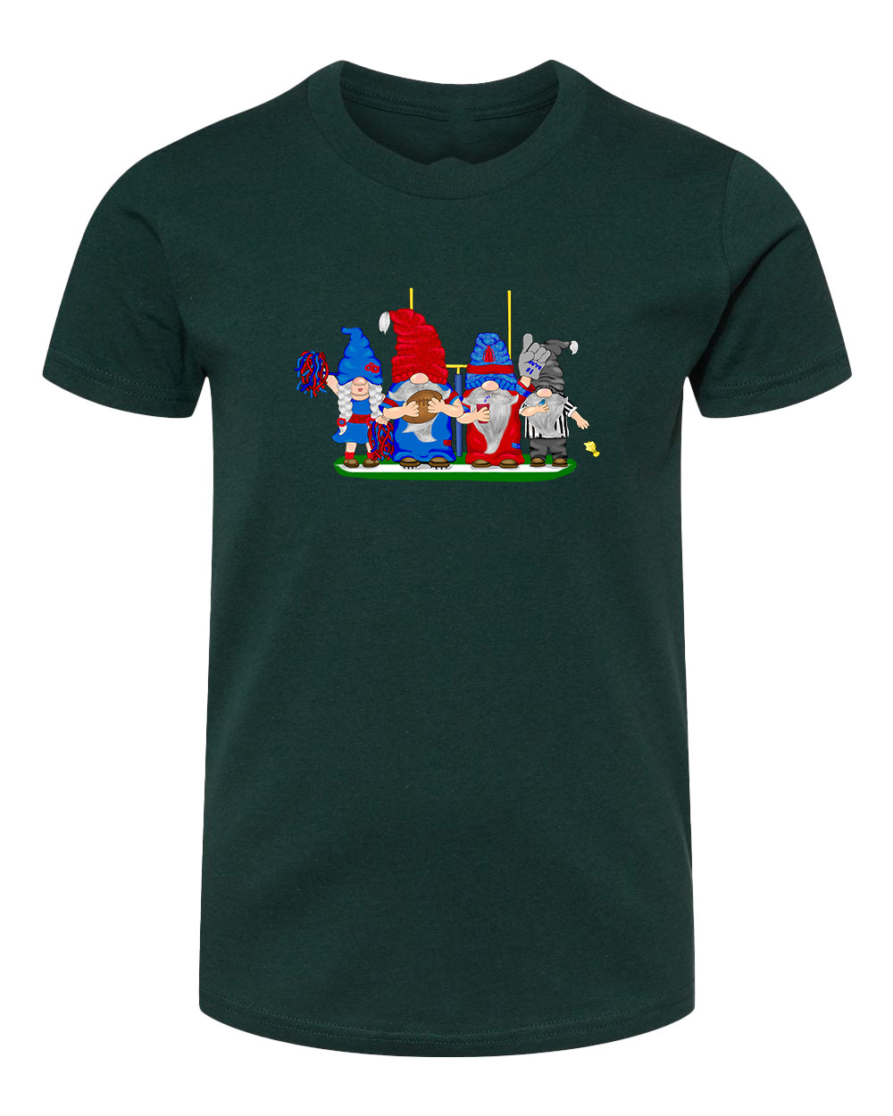 Steel Blue & Red Football Gnomes  (similar to Houston) on Kids T-shirt