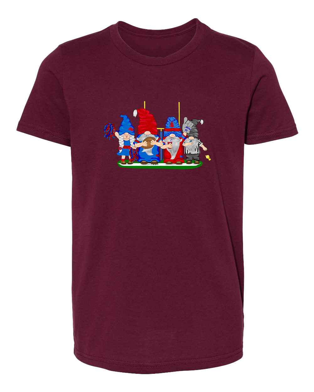 Steel Blue & Red Football Gnomes  (similar to Houston) on Kids T-shirt