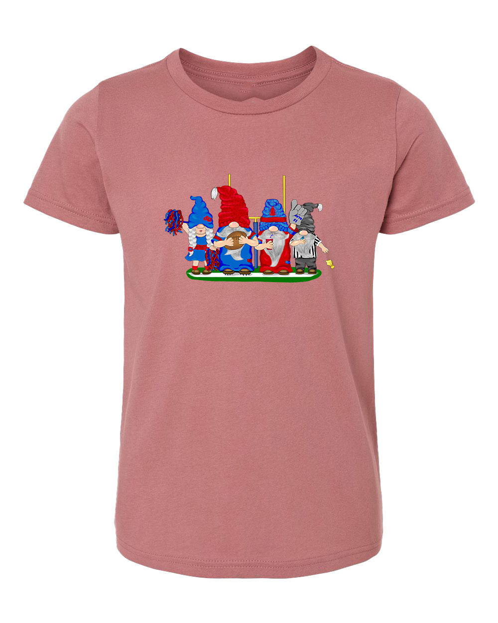 Steel Blue & Red Football Gnomes  (similar to Houston) on Kids T-shirt