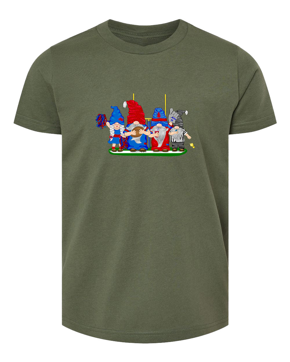 Steel Blue & Red Football Gnomes  (similar to Houston) on Kids T-shirt