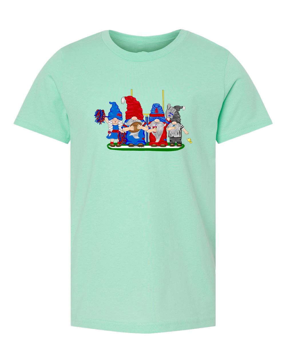 Steel Blue & Red Football Gnomes  (similar to Houston) on Kids T-shirt