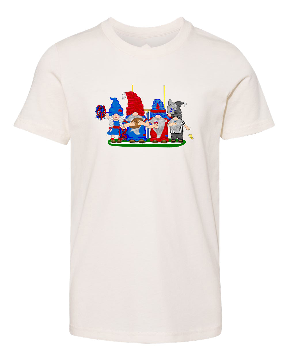 Steel Blue & Red Football Gnomes  (similar to Houston) on Kids T-shirt