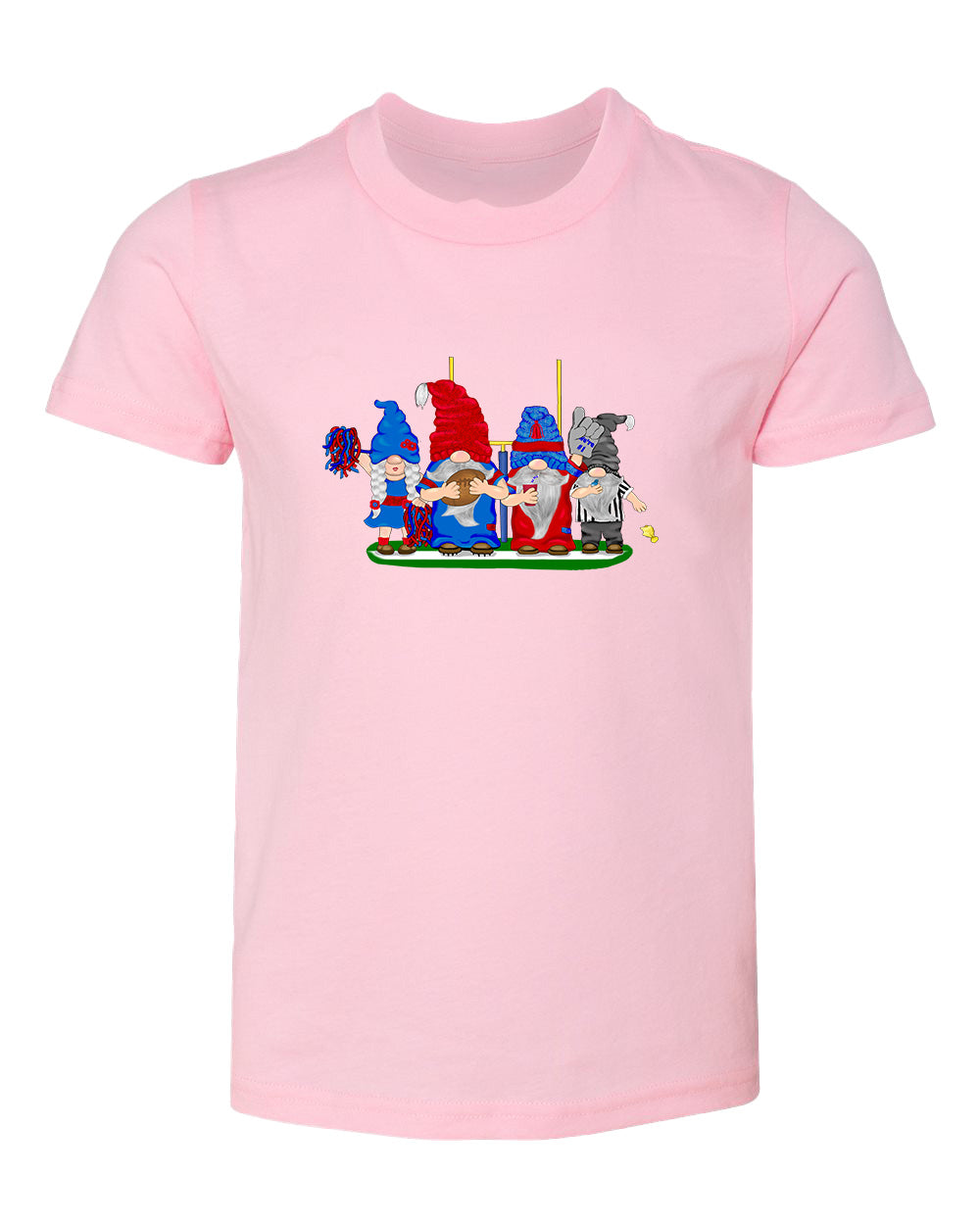 Steel Blue & Red Football Gnomes  (similar to Houston) on Kids T-shirt