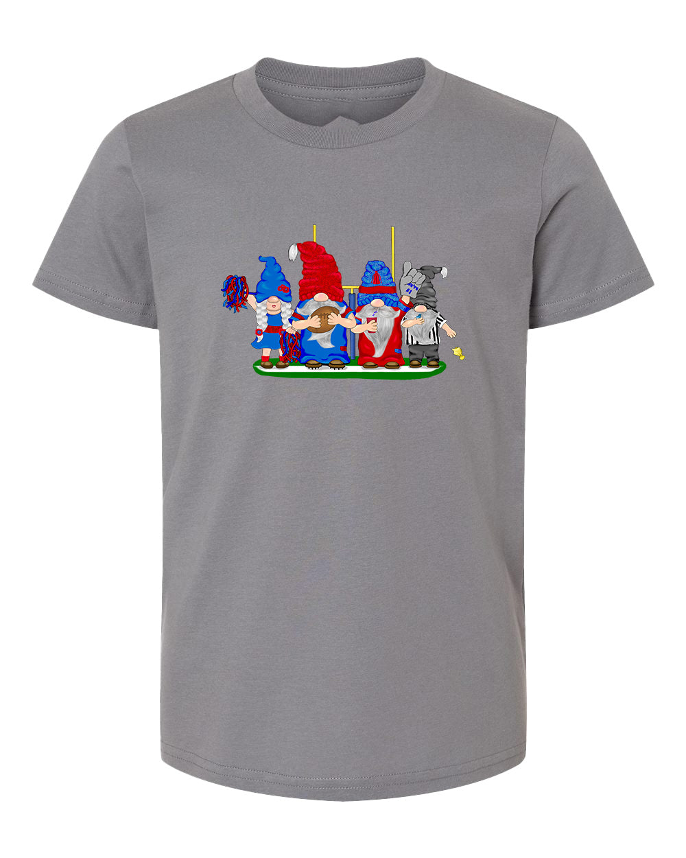 Steel Blue & Red Football Gnomes  (similar to Houston) on Kids T-shirt