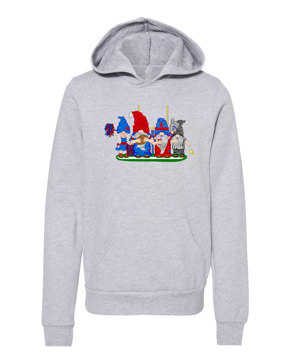 Steel Blue & Red Football Gnomes  (similar to Houston) on Kids Hoodie