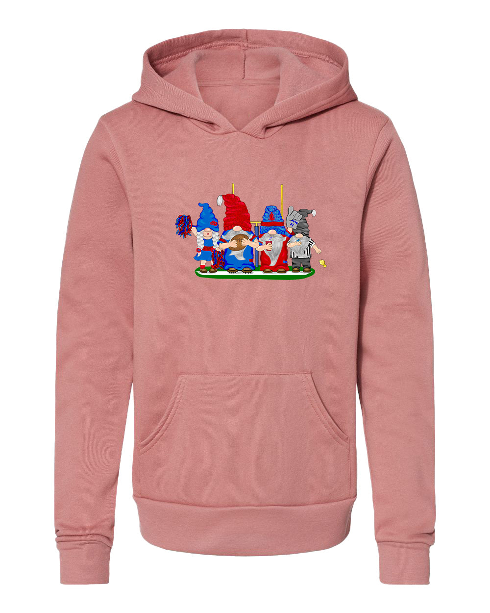 Steel Blue & Red Football Gnomes  (similar to Houston) on Kids Hoodie