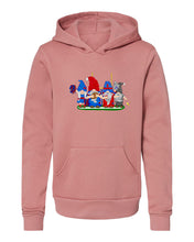 Load image into Gallery viewer, Steel Blue &amp; Red Football Gnomes  (similar to Houston) on Kids Hoodie
