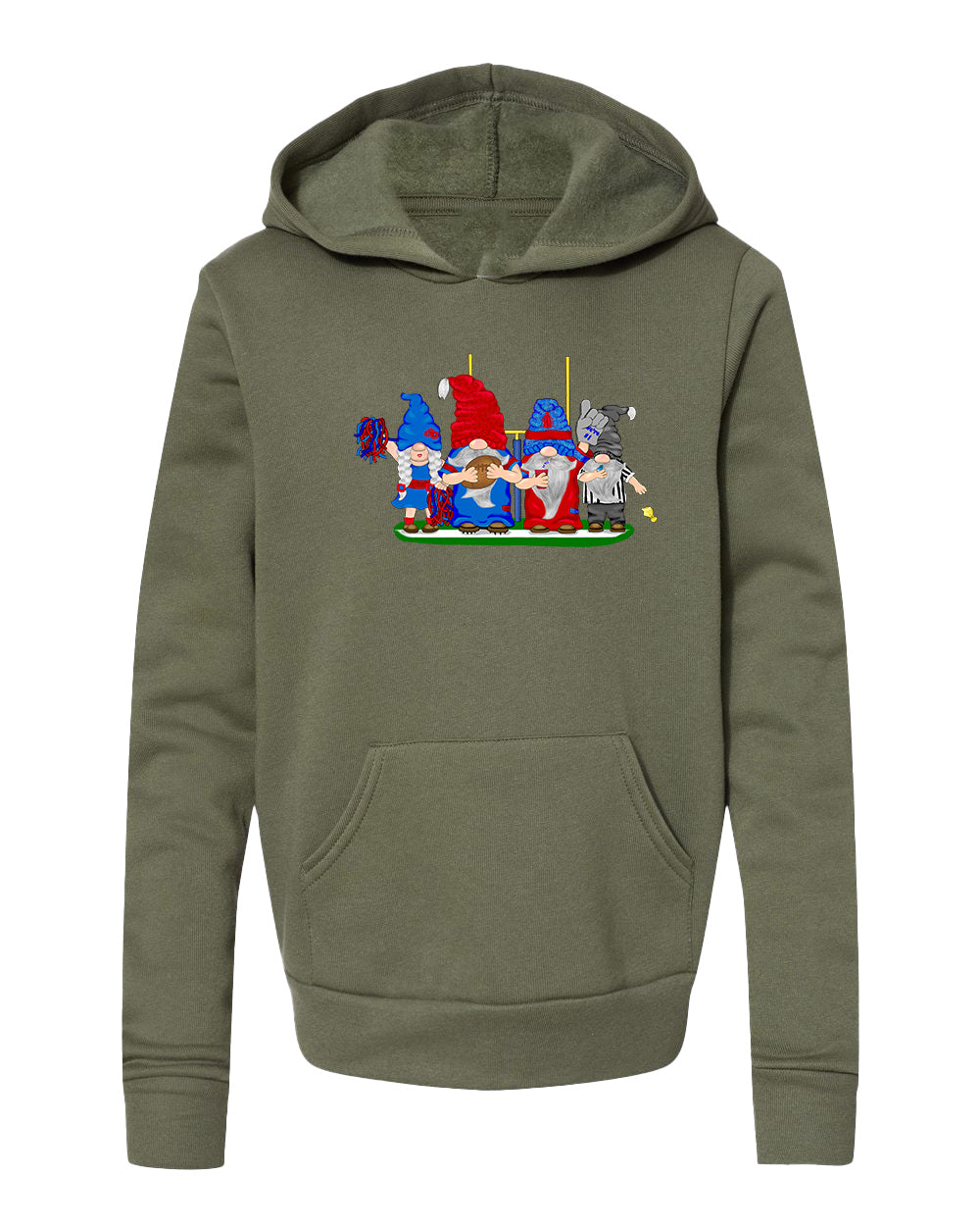 Steel Blue & Red Football Gnomes  (similar to Houston) on Kids Hoodie