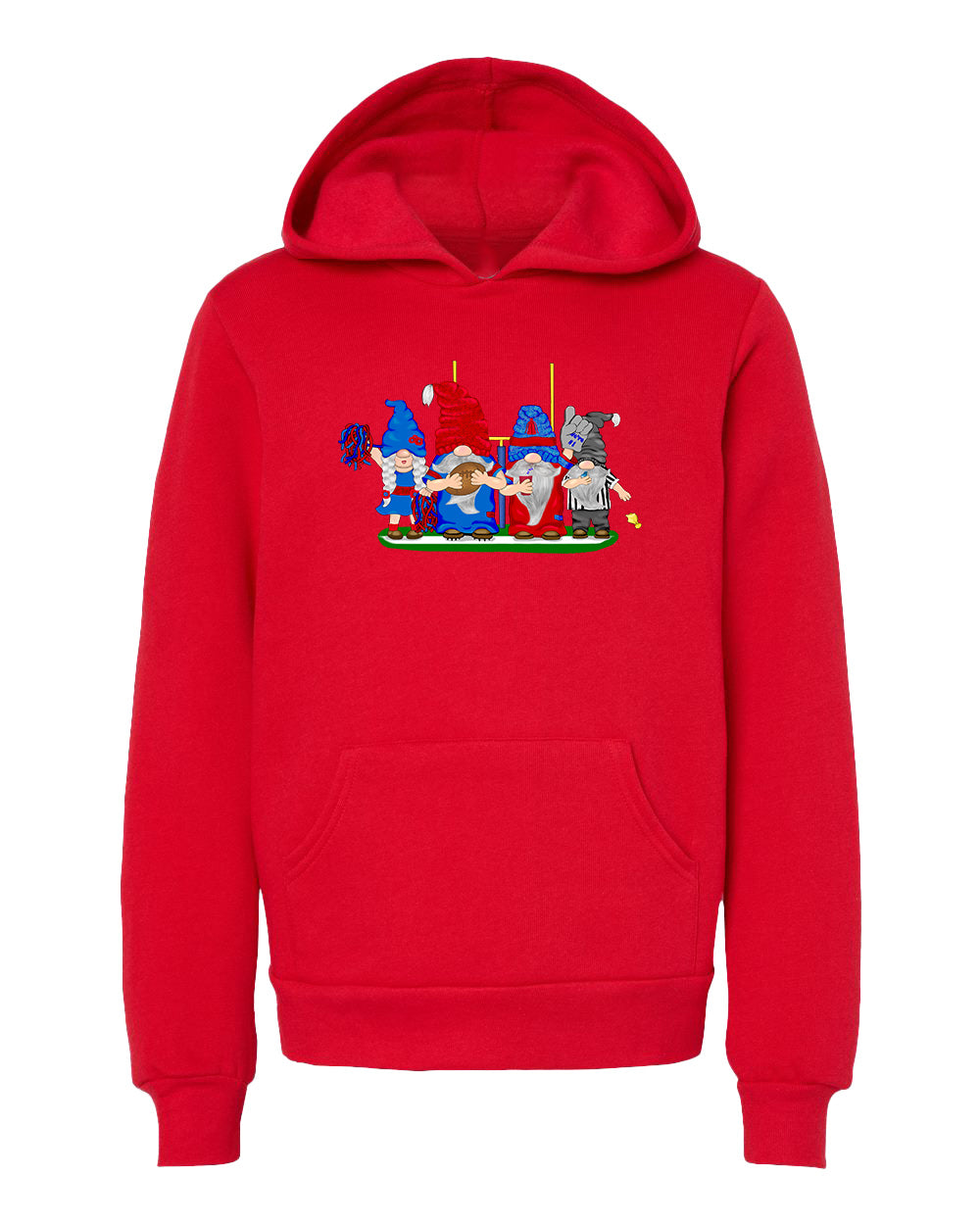 Steel Blue & Red Football Gnomes  (similar to Houston) on Kids Hoodie