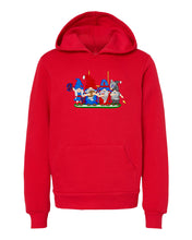 Load image into Gallery viewer, Steel Blue &amp; Red Football Gnomes  (similar to Houston) on Kids Hoodie
