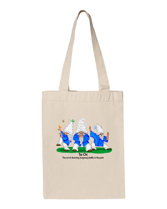 Tai Chi Gnomes Gusset Tote