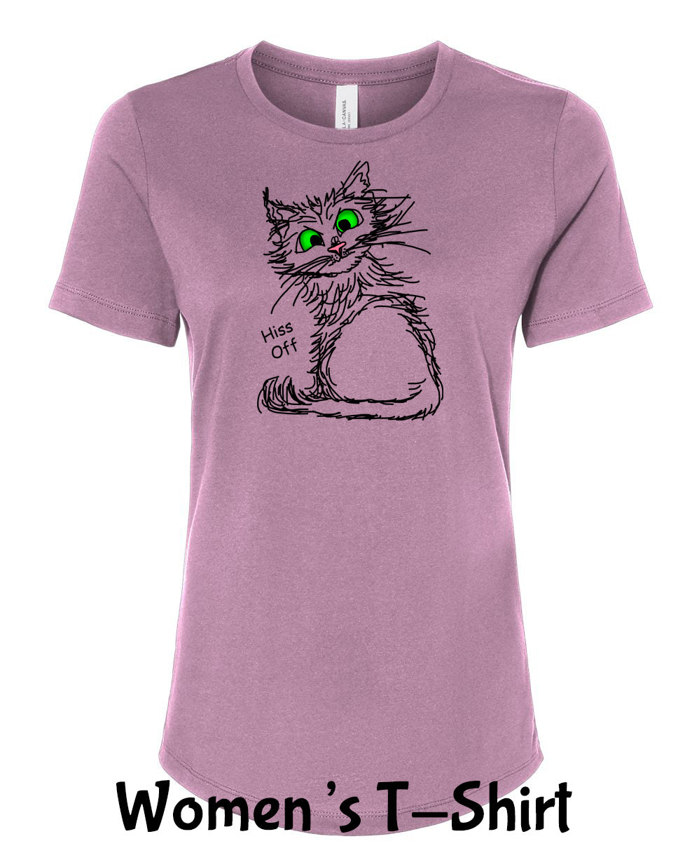 Black Hiss Cat on Womens T-shirt
