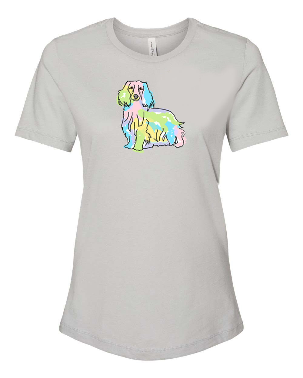 Long Haired Dachshund on Women's T-shirt