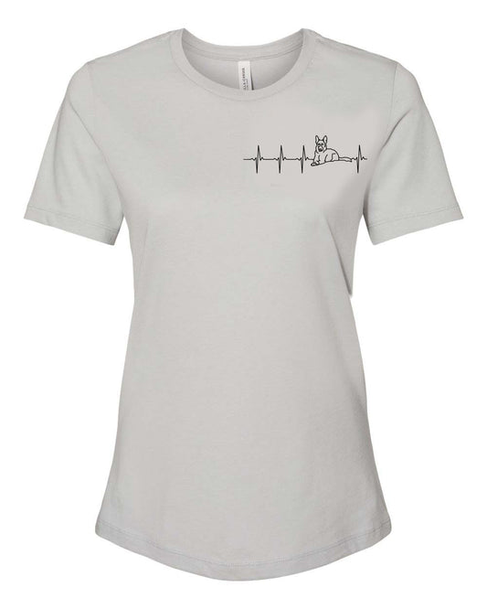 German Shepard Heartbeat on Women's T-shirt