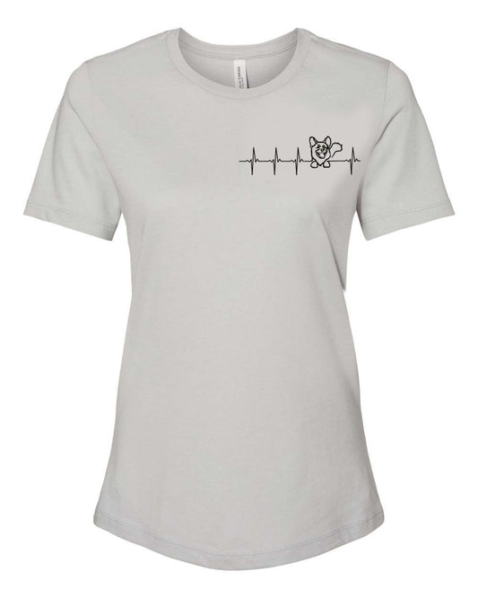 Corgi Heartbeat on Women's T-shirt