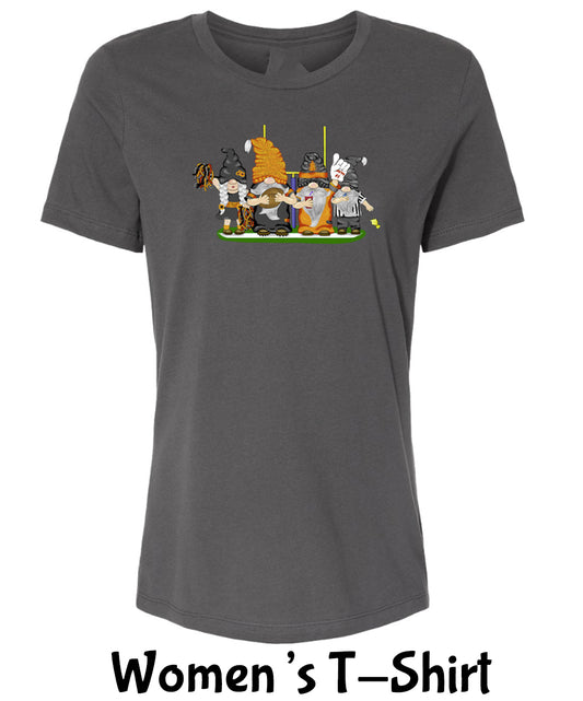 Black & Orange Football Gnomes on Women's T-shirt (similar to Cincinnati)