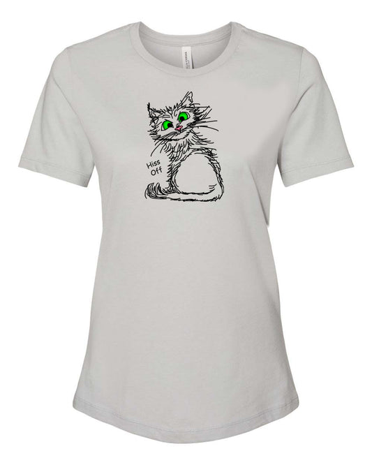 Black Hiss Off Cat on Women's T-shirt