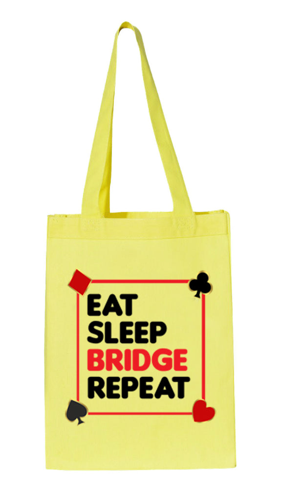 Eat Sleep Bridge on Gusset Tote