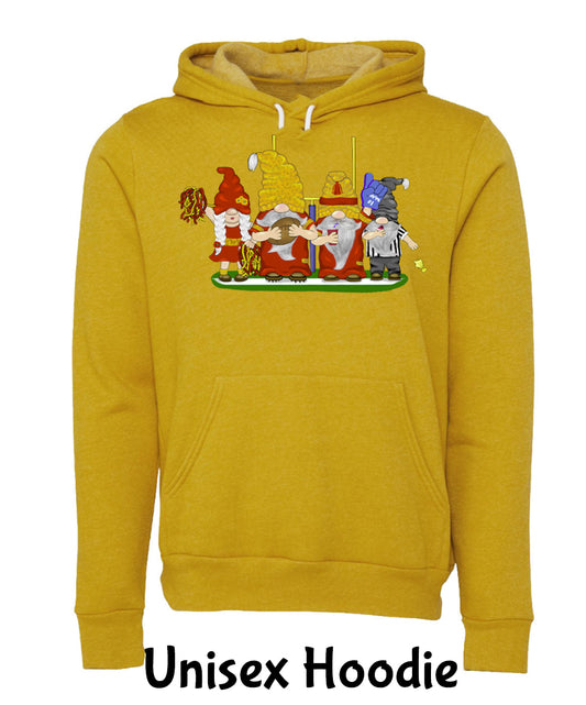 Red & Gold Football Gnomes (similar to Kansas City) on Hoodie