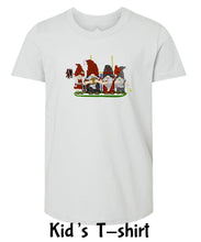 Load image into Gallery viewer, Red &amp; Silver Football Gnomes (similar to Atlanta colors) on Kids T-shirt
