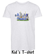 Load image into Gallery viewer, Blue &amp; Silver Football Gnomes  (similar to Detroit) on Kids T-shirt

