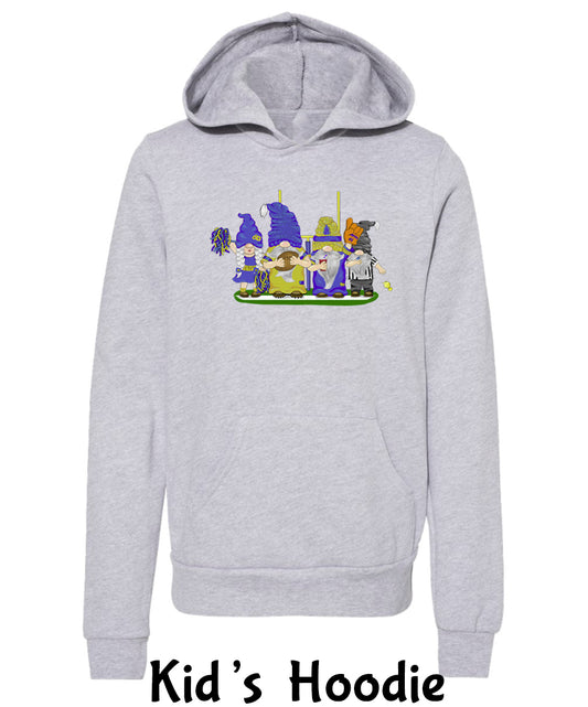 Blue & Gold Football Gnomes  (similar to LA) on Kids Hoodie