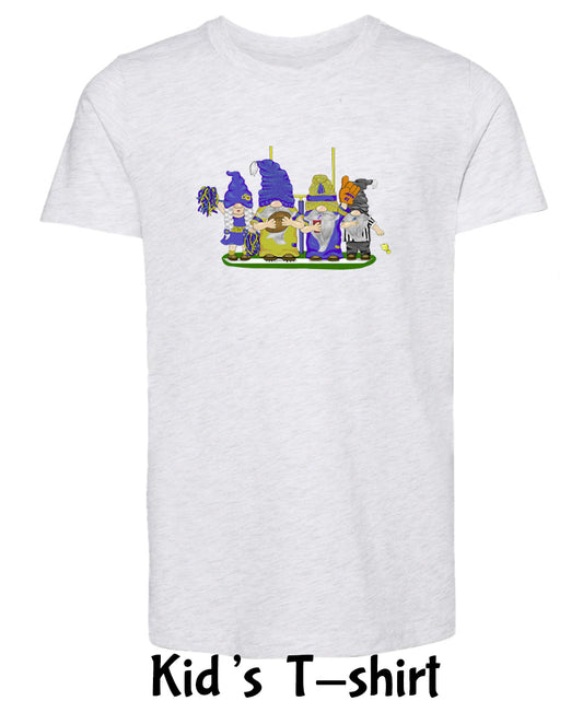 Blue & Gold Football Gnomes  (similar to LA) on Kids T-shirt