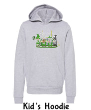 Load image into Gallery viewer, Green &amp; White Football Gnomes  (similar to NY) on Kids Hoodie
