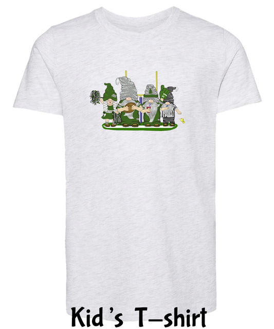 Green & Silver Football Gnomes  (similar to Philadelphia) on Kids T-shirt