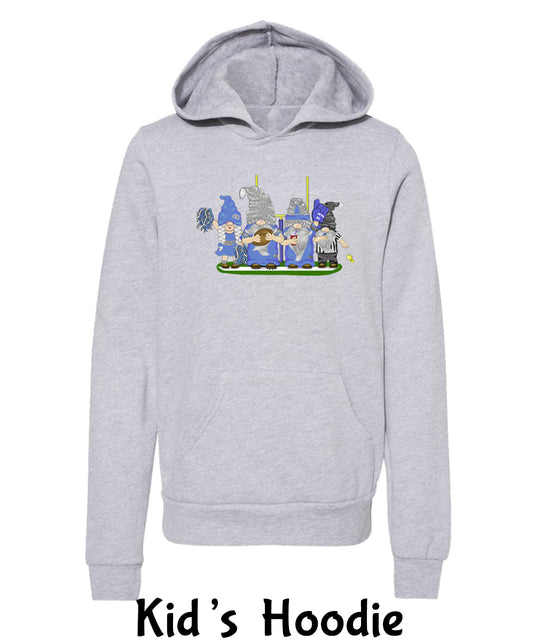 Blue & Gray Football Gnomes  (similar to Indianapolis) on Kids Hoodie
