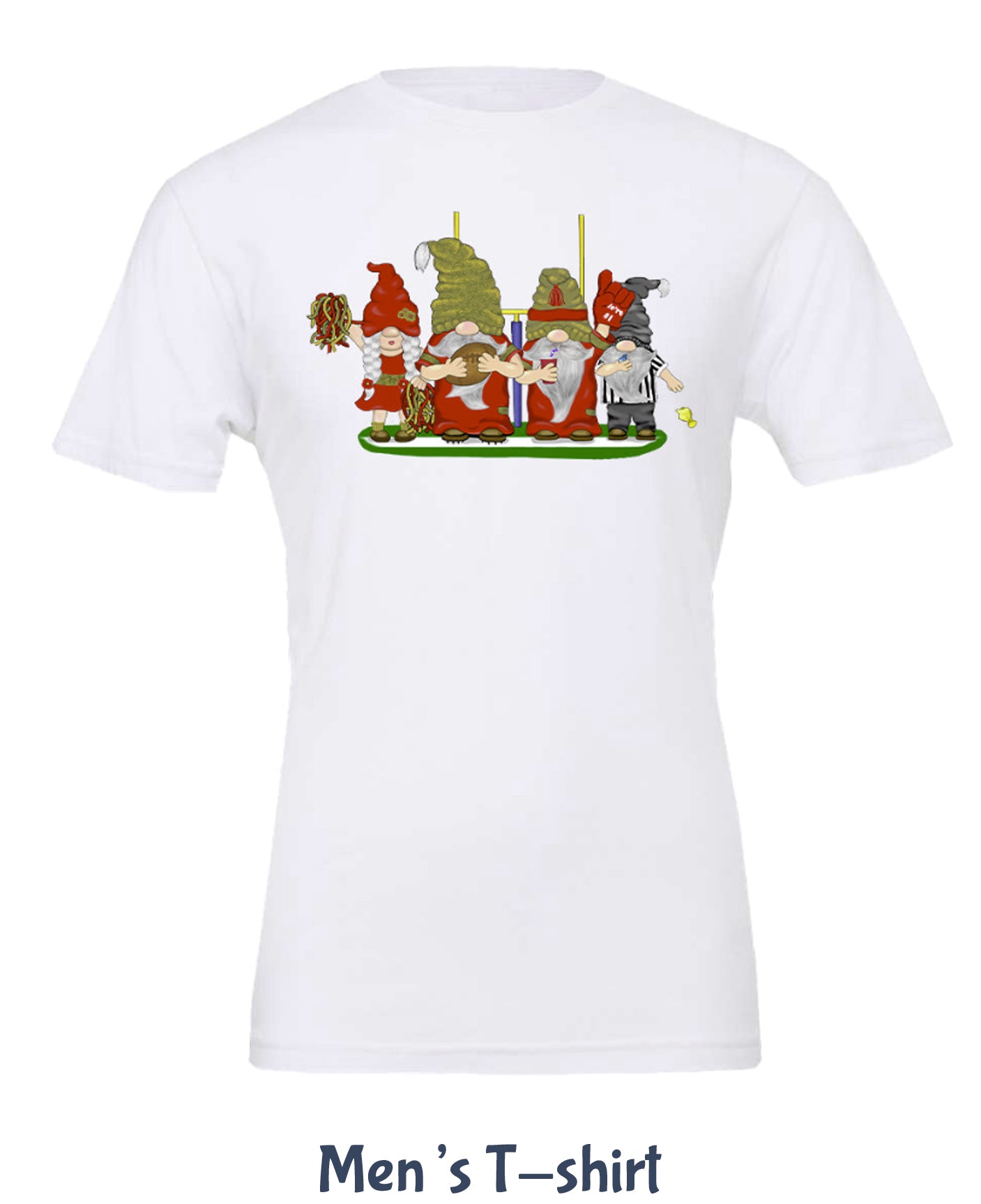 Red & Gold Football Gnomes on Men's T-shirt (similar to San Fransisco)