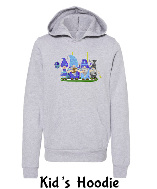 Navy & Blue Football Gnomes  (similar to Tennessee) on Kids Hoodie