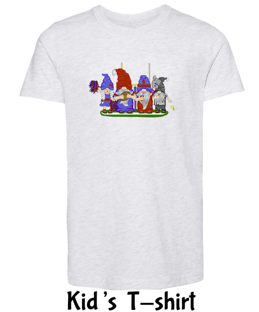 Steel Blue & Red Football Gnomes  (similar to Houston) on Kids T-shirt