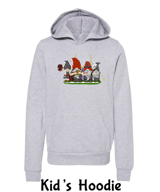 Black & Red Football Gnomes  (similar to Tampa Bay) on Kids Hoodie