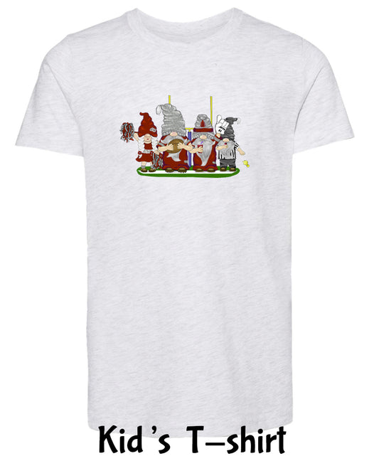 Crimson & Gray Football Gnomes  (similar to Pullman) on Kids T-shirt
