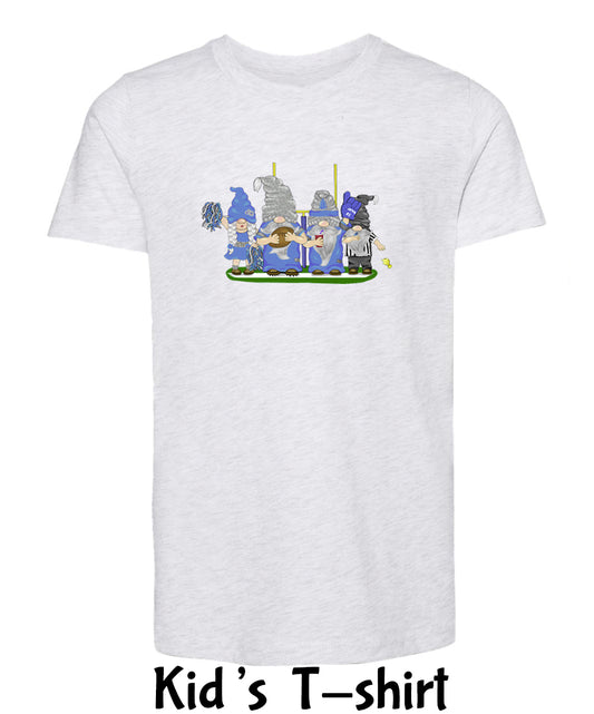 Blue & Gray Football Gnomes  (similar to Indianapolis) on Kids T-shirt